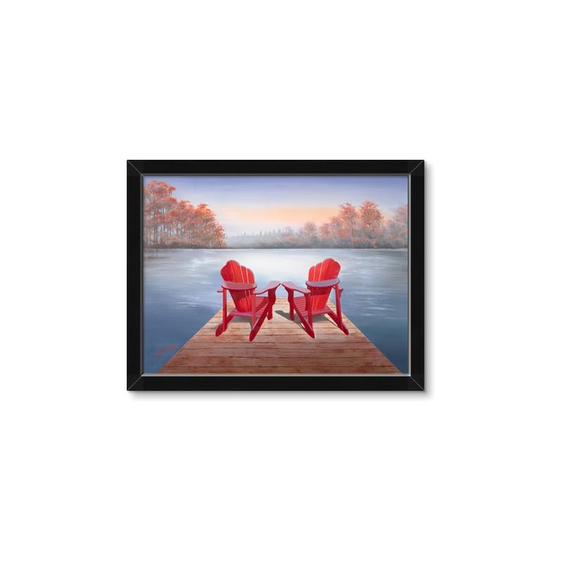 Picture of Red Muskoka Chairs _GroupedProduct_Rectangle_Landscape_Framed_Matted_