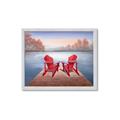 Picture of Red Muskoka Chairs _GroupedProduct_Rectangle_Landscape_Framed_Matted_
