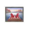 Picture of Red Muskoka Chairs _GroupedProduct_Rectangle_Landscape_Framed_Matted_