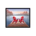 Picture of Red Muskoka Chairs _GroupedProduct_Rectangle_Landscape_Framed_Matted_