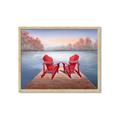 Picture of Red Muskoka Chairs _GroupedProduct_Rectangle_Landscape_Framed_Matted_