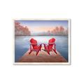Picture of Red Muskoka Chairs _GroupedProduct_Rectangle_Landscape_Framed_Matted_