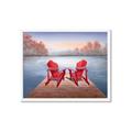 Picture of Red Muskoka Chairs _GroupedProduct_Rectangle_Landscape_Framed_Matted_