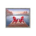 Picture of Red Muskoka Chairs _GroupedProduct_Rectangle_Landscape_Framed_Matted_