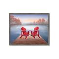 Picture of Red Muskoka Chairs _GroupedProduct_Rectangle_Landscape_Framed_Matted_