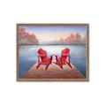 Picture of Red Muskoka Chairs _GroupedProduct_Rectangle_Landscape_Framed_Matted_