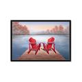 Picture of Red Muskoka Chairs _GroupedProduct_Rectangle_Landscape_Framed_Matted_