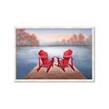 Picture of Red Muskoka Chairs _GroupedProduct_Rectangle_Landscape_Framed_Matted_