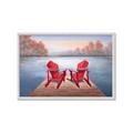 Picture of Red Muskoka Chairs _GroupedProduct_Rectangle_Landscape_Framed_Matted_