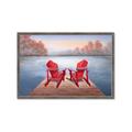 Picture of Red Muskoka Chairs _GroupedProduct_Rectangle_Landscape_Framed_Matted_