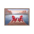 Picture of Red Muskoka Chairs _GroupedProduct_Rectangle_Landscape_Framed_Matted_