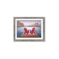 Picture of Red Muskoka Chairs _GroupedProduct_Rectangle_Landscape_Framed_Matted_