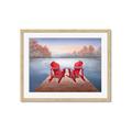 Picture of Red Muskoka Chairs _GroupedProduct_Rectangle_Landscape_Framed_Matted_
