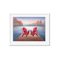 Picture of Red Muskoka Chairs _GroupedProduct_Rectangle_Landscape_Framed_Matted_