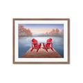 Picture of Red Muskoka Chairs _GroupedProduct_Rectangle_Landscape_Framed_Matted_