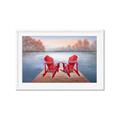 Picture of Red Muskoka Chairs _GroupedProduct_Rectangle_Landscape_Framed_Matted_