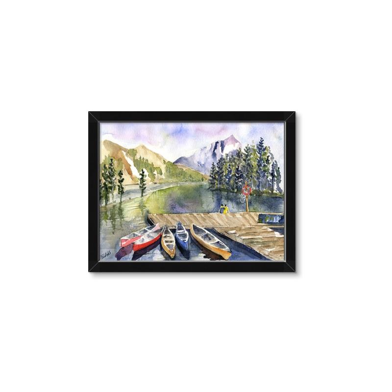 Picture of Canoe at Lake Louise  _GroupedProduct_Rectangle_Landscape_Framed_Matted_