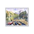 Picture of Canoe at Lake Louise  _GroupedProduct_Rectangle_Landscape_Framed_Matted_