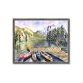 Picture of Canoe at Lake Louise  _GroupedProduct_Rectangle_Landscape_Framed_Matted_
