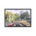 Picture of Canoe at Lake Louise  _GroupedProduct_Rectangle_Landscape_Framed_Matted_