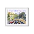 Picture of Canoe at Lake Louise  _GroupedProduct_Rectangle_Landscape_Framed_Matted_