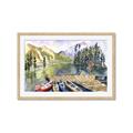 Picture of Canoe at Lake Louise  _GroupedProduct_Rectangle_Landscape_Framed_Matted_