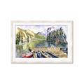 Picture of Canoe at Lake Louise  _GroupedProduct_Rectangle_Landscape_Framed_Matted_
