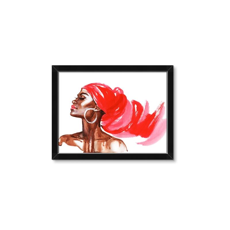 Picture of Watercolor beauty African woman _GroupedProduct_Rectangle_Landscape_Framed_Matted_