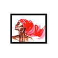 Picture of Watercolor beauty African woman _GroupedProduct_Rectangle_Landscape_Framed_Matted_