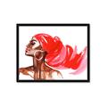 Picture of Watercolor beauty African woman _GroupedProduct_Rectangle_Landscape_Framed_Matted_