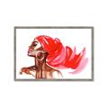 Picture of Watercolor beauty African woman _GroupedProduct_Rectangle_Landscape_Framed_Matted_