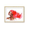 Picture of Watercolor beauty African woman _GroupedProduct_Rectangle_Landscape_Framed_Matted_