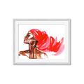 Picture of Watercolor beauty African woman _GroupedProduct_Rectangle_Landscape_Framed_Matted_