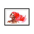 Picture of Watercolor beauty African woman _GroupedProduct_Rectangle_Landscape_Framed_Matted_