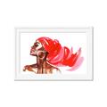 Picture of Watercolor beauty African woman _GroupedProduct_Rectangle_Landscape_Framed_Matted_