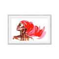 Picture of Watercolor beauty African woman _GroupedProduct_Rectangle_Landscape_Framed_Matted_