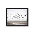 Picture of Seagulls flying on a rainy day _GroupedProduct_Rectangle_Landscape_Photography _GroupedProduct_Rectangle_Landscape_Framed_Matted_
