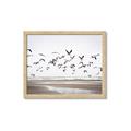Picture of Seagulls flying on a rainy day _GroupedProduct_Rectangle_Landscape_Photography _GroupedProduct_Rectangle_Landscape_Framed_Matted_