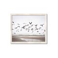 Picture of Seagulls flying on a rainy day _GroupedProduct_Rectangle_Landscape_Photography _GroupedProduct_Rectangle_Landscape_Framed_Matted_