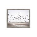 Picture of Seagulls flying on a rainy day _GroupedProduct_Rectangle_Landscape_Photography _GroupedProduct_Rectangle_Landscape_Framed_Matted_