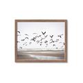 Picture of Seagulls flying on a rainy day _GroupedProduct_Rectangle_Landscape_Photography _GroupedProduct_Rectangle_Landscape_Framed_Matted_