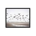 Picture of Seagulls flying on a rainy day _GroupedProduct_Rectangle_Landscape_Photography _GroupedProduct_Rectangle_Landscape_Framed_Matted_