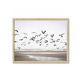 Picture of Seagulls flying on a rainy day _GroupedProduct_Rectangle_Landscape_Photography _GroupedProduct_Rectangle_Landscape_Framed_Matted_
