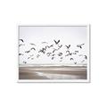 Picture of Seagulls flying on a rainy day _GroupedProduct_Rectangle_Landscape_Photography _GroupedProduct_Rectangle_Landscape_Framed_Matted_