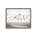 Picture of Seagulls flying on a rainy day _GroupedProduct_Rectangle_Landscape_Photography _GroupedProduct_Rectangle_Landscape_Framed_Matted_