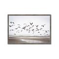 Picture of Seagulls flying on a rainy day _GroupedProduct_Rectangle_Landscape_Photography _GroupedProduct_Rectangle_Landscape_Framed_Matted_