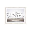 Picture of Seagulls flying on a rainy day _GroupedProduct_Rectangle_Landscape_Photography _GroupedProduct_Rectangle_Landscape_Framed_Matted_