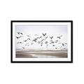 Picture of Seagulls flying on a rainy day _GroupedProduct_Rectangle_Landscape_Photography _GroupedProduct_Rectangle_Landscape_Framed_Matted_