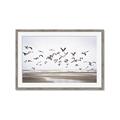 Picture of Seagulls flying on a rainy day _GroupedProduct_Rectangle_Landscape_Photography _GroupedProduct_Rectangle_Landscape_Framed_Matted_