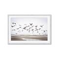 Picture of Seagulls flying on a rainy day _GroupedProduct_Rectangle_Landscape_Photography _GroupedProduct_Rectangle_Landscape_Framed_Matted_